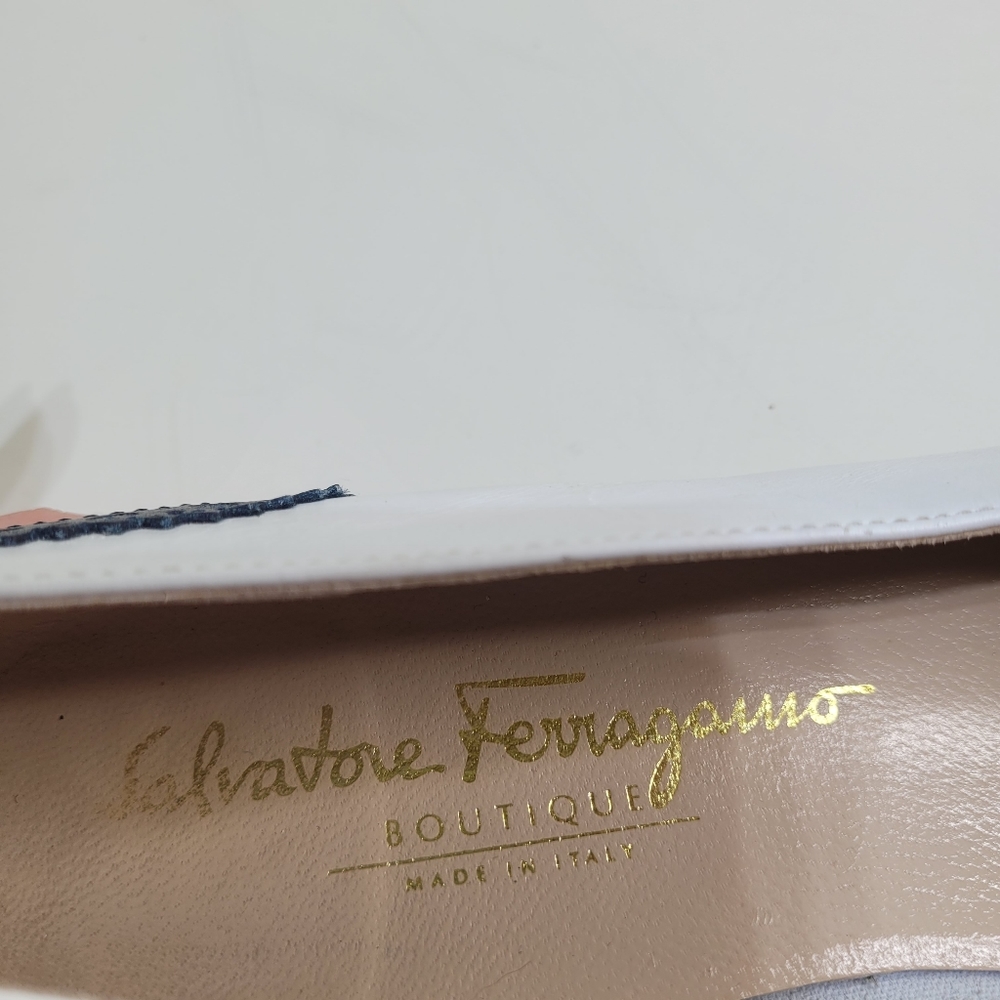 Salvatore Ferragamo Boutique Leather Colorblock Pattern Shoes Size Women's 9 - Picture 13 of 16